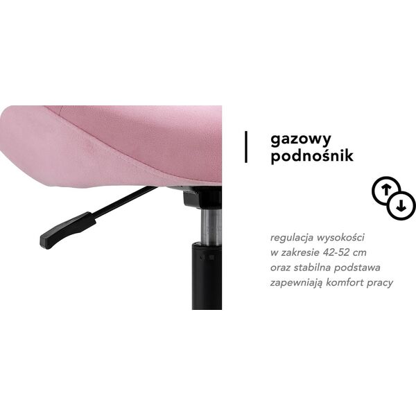 Activeshop 4Rico fotel obrotowy QS-BL12B aksamit różowe