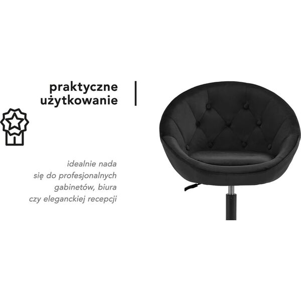 Activeshop 4Rico fotel obrotowy QS-BL12B aksamit czarny