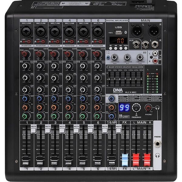 DNA DNA HLC 6 MK2 analogowy mikser dźwięku 6 kanałów USB MP3 Bluetooth Phantom DSP