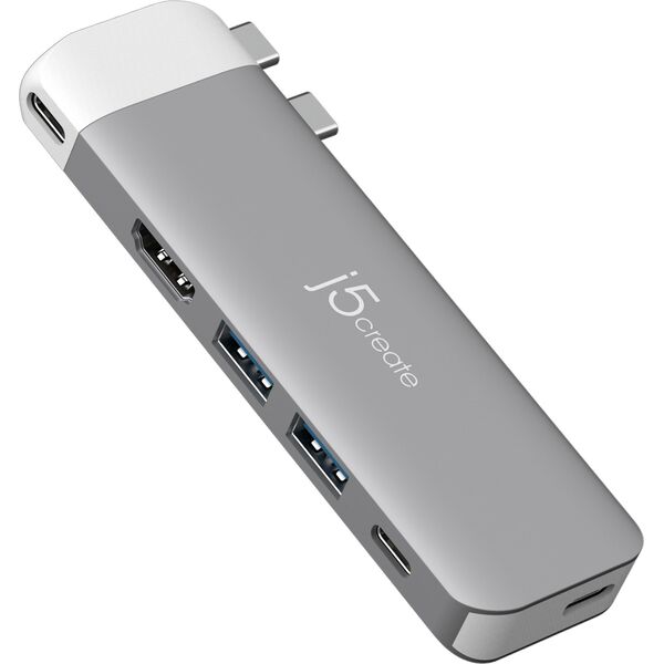 HUB USB j5create j5create JCD394-N huby i koncentratory 2 x USB 3.2 Gen 2 (3.1 Gen 2) Type-C 5000 Mbit/s Szary, Biały