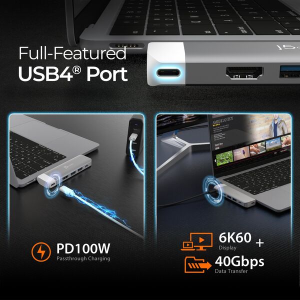 HUB USB j5create j5create JCD394-N huby i koncentratory 2 x USB 3.2 Gen 2 (3.1 Gen 2) Type-C 5000 Mbit/s Szary, Biały