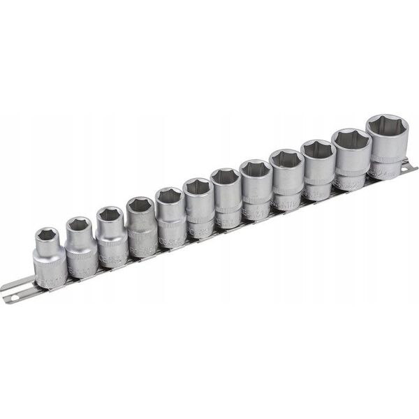 Rockforce Zestaw nasadek 12el. 1/2" (6-kątnych) (10-19,22,24mm) na listwie