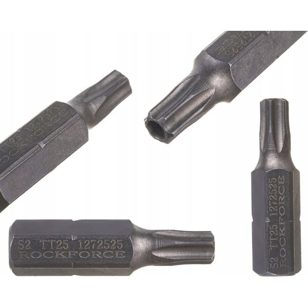 Rockforce Bit TORX T25Hx1/4" L-25mm z otworem
