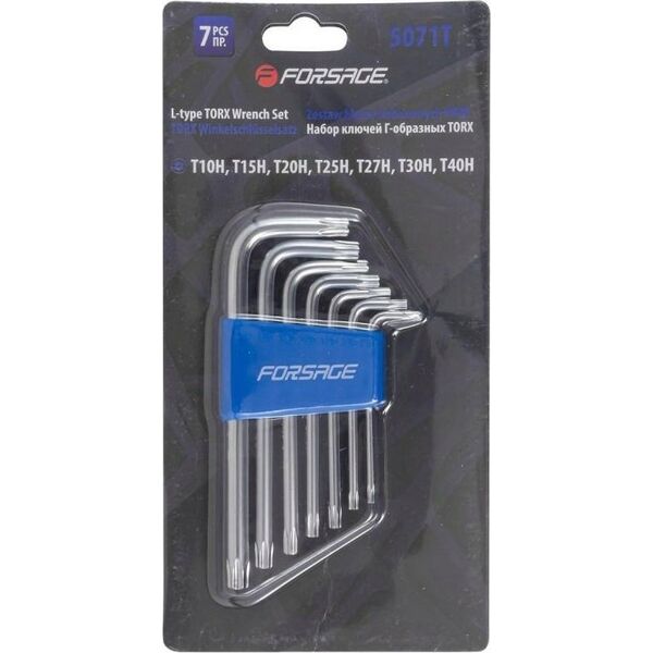 Forsage Zestaw kluczy TORX typu L z otworem 7el.