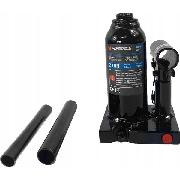 Forsage Lewarek hydrauliczny 2t z zaworem (h min 150mm, h max 278mm, waga 2,6 kg) w walizce