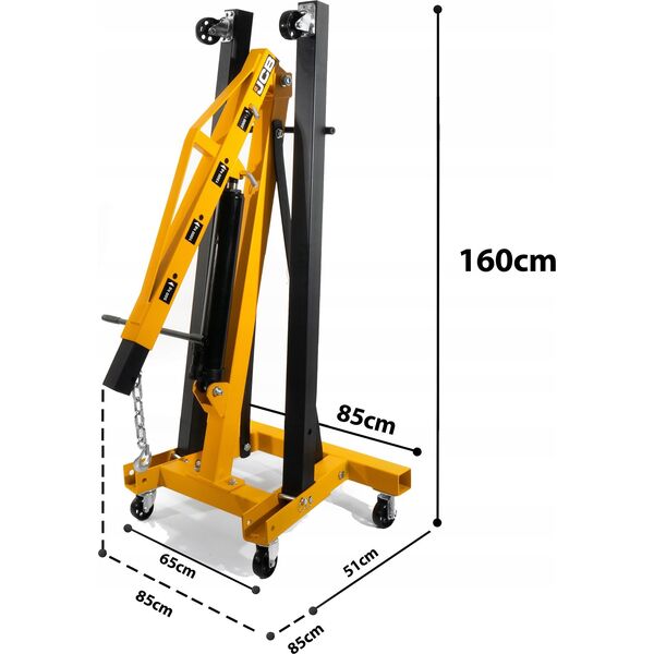 JCB Żuraw warsztatowy 2t hydrauliczny składany podnośnik do silników (długość wysięgnika: 365-1930mm)