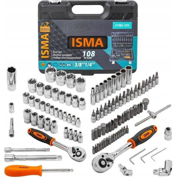 Zestaw narzędzi Isma Zestaw narzędzi 108el. 1/4" i 3/8" (6-kątnych) (4-22mm)