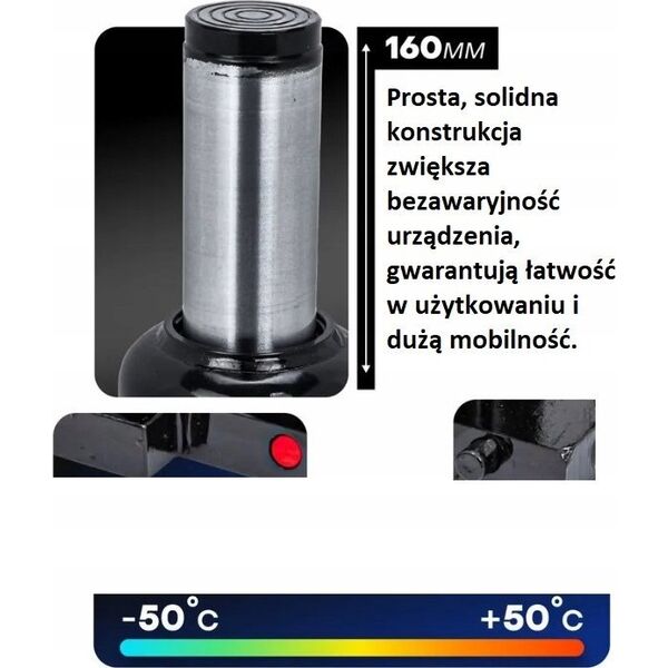 Forsage Podnośnik hydrauliczny słupkowy 50t (h min 280mm, h max 450mm)