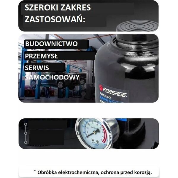 Forsage Podnośnik hydrauliczny słupkowy 50t (h min 280mm, h max 450mm)