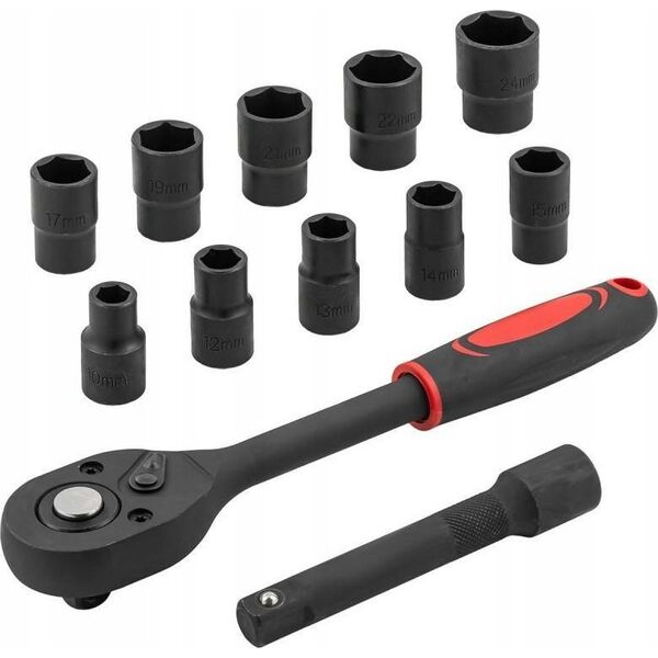 Forsage Zestaw nasadek 1/2" 20el. (z grzechotką i przedłużką) (8-32mm)