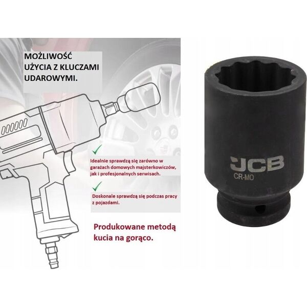 JCB Nasadka udarowa głęboka 3/4" 40mm (12-kątna)