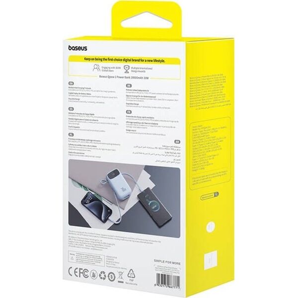 Powerbank Baseus Powerbank Baseus QPow2 20000mAh 30W 2xUSB-C (niebieski)