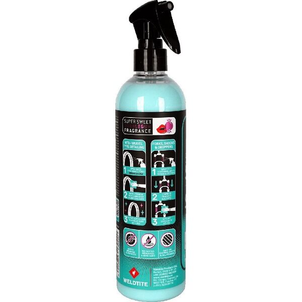 Weldtite Nabłyszczacz ochronny WELDTITE SILICONE SLICK 'N' SHINE 400 ml, Do opon, goleni amortyzatorów i amortyzowanych sztyc (NEW 2025)