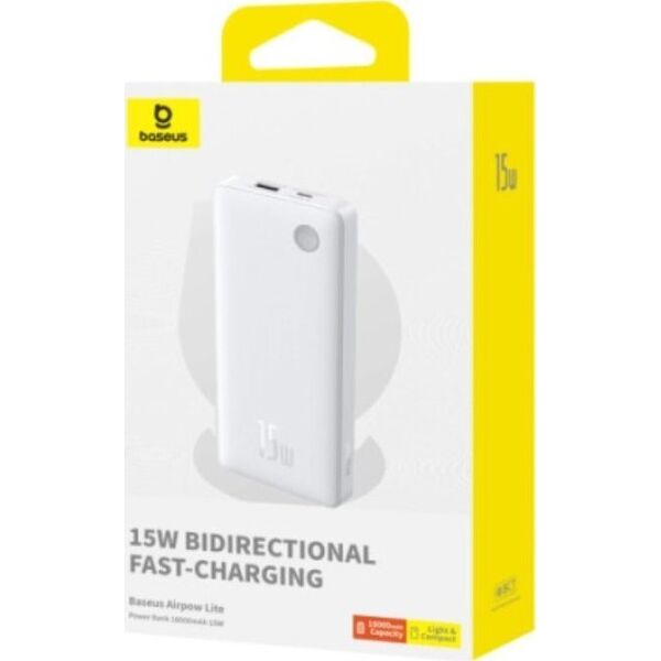 Baseus POWERBANK 10000MAH 15W USB + USB-C WHITE