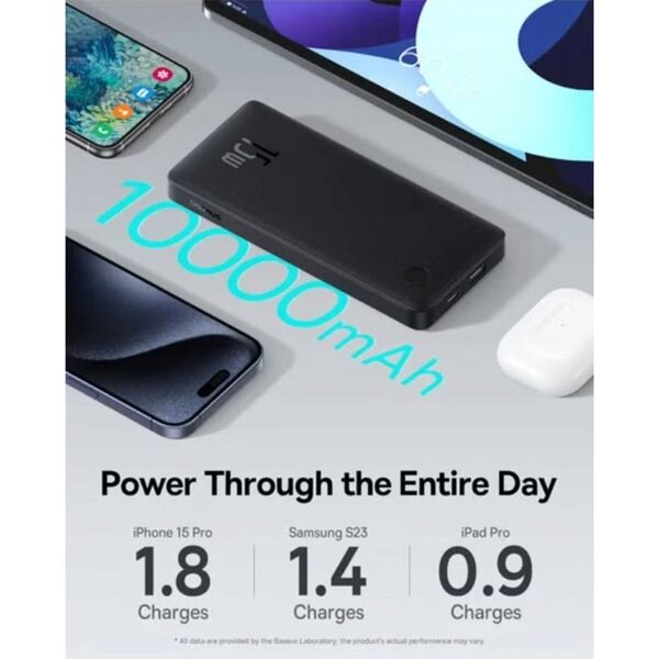 Baseus POWERBANK 10000MAH 15W USB + USB-C WHITE