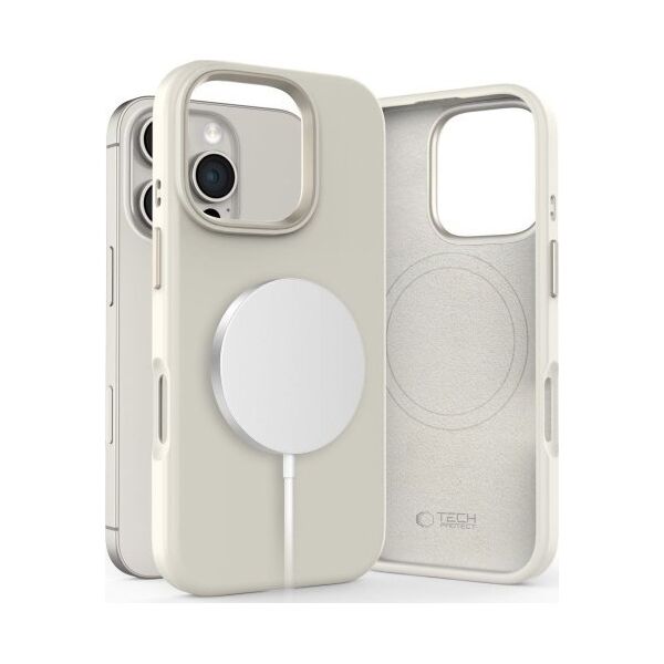 Tech-Protect Etui Tech-Protect Silicone Pure MagSafe Apple iPhone 16 Pro Cosmic Latte