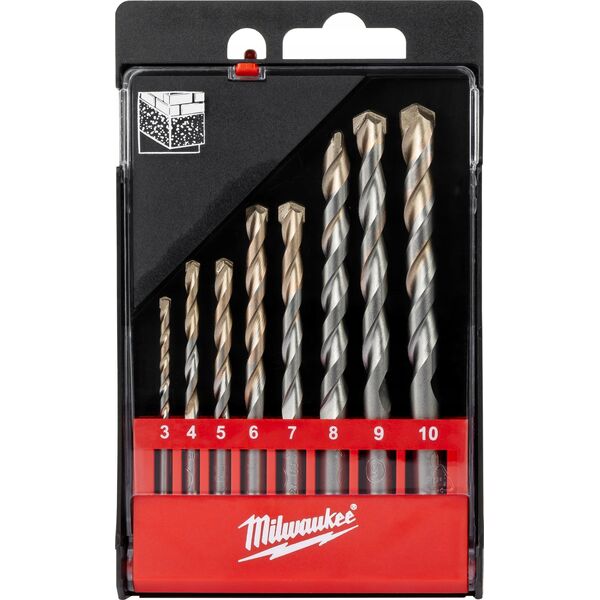 Wiertło Milwaukee ML MILWAUKEE WIERTŁO DO BETONU KPL.8szt. /3-4-5-6-7-8-9-10mm/