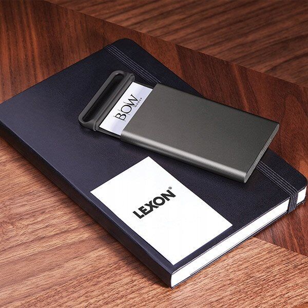 Lexon Lexon Nomaday Card Business Card Holder Dark Gray/Gun Metal LD144X