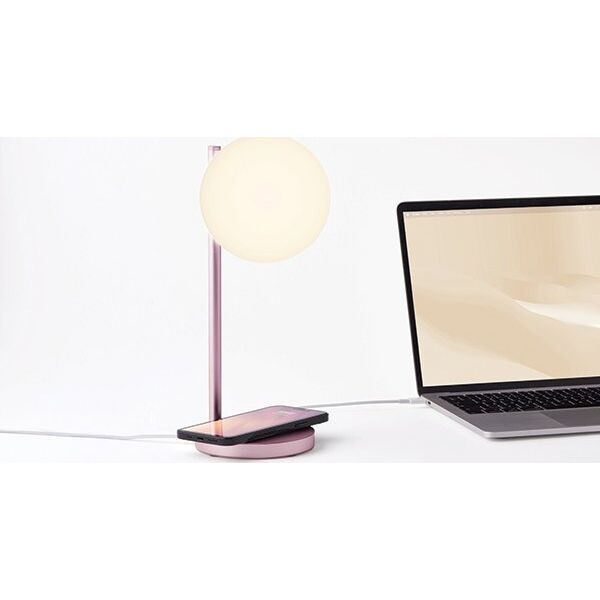 Lampa stołowa Lexon Lexon Bubble Lamp LED lamp with inductive charger 15W light pink LH70LP
