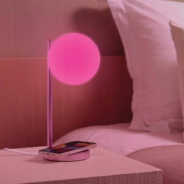 Lampa stołowa Lexon Lexon Bubble Lamp LED lamp with inductive charger 15W light pink LH70LP