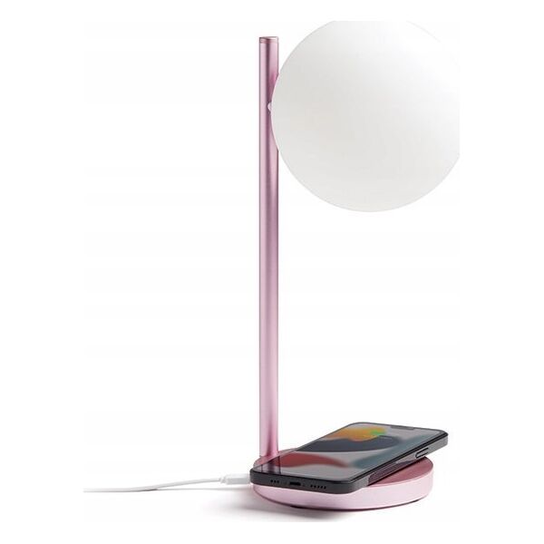 Lampa stołowa Lexon Lexon Bubble Lamp LED lamp with inductive charger 15W light pink LH70LP