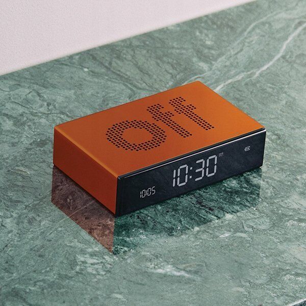 Lampa stołowa Lexon Lexon Flip Premium Double-sided Alarm Clock Orange/Orange LR152O1