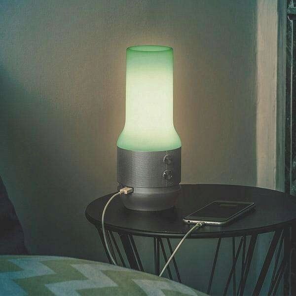Lampa stołowa Lexon Lexon Terrace+ 3in1 LED lamp with speaker and power bank dark gray/gun LA134X