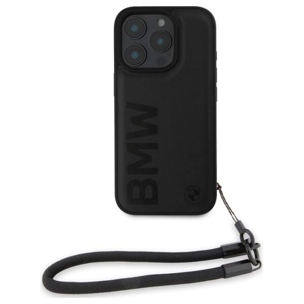 BMW BMW BMHCP16X23RMRLK iPhone 16 Pro Max     6.9" czarny/black hardcase Signature Leather Wordmark Cord