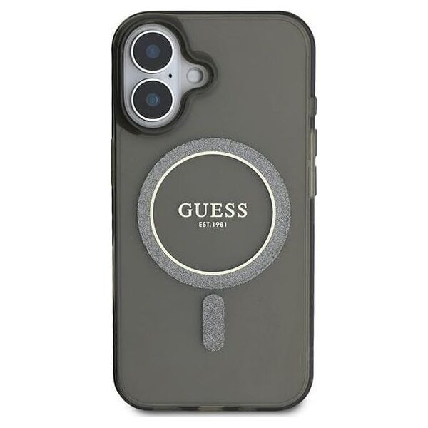 Guess Guess GUHMP16MHFGEREK iPhone 16 Plus      6.7" czarny/black hardcase IML Glitter Circle MagSafe