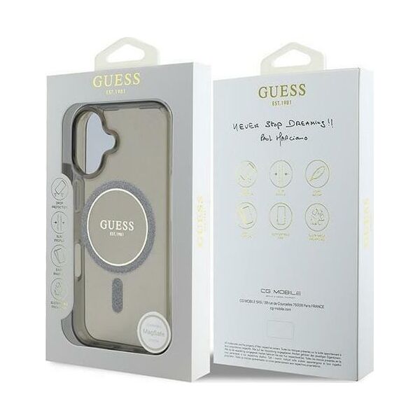 Guess Guess GUHMP16MHFGEREK iPhone 16 Plus      6.7" czarny/black hardcase IML Glitter Circle MagSafe