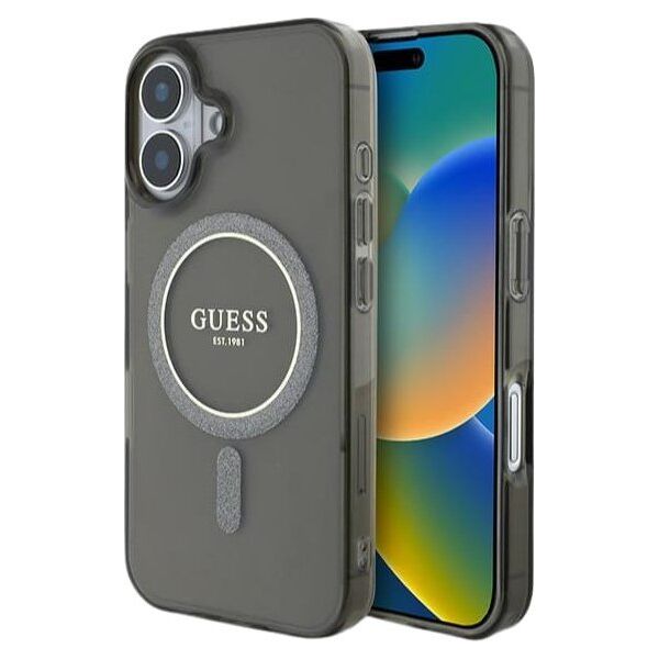 Guess Guess GUHMP16MHFGEREK iPhone 16 Plus      6.7" czarny/black hardcase IML Glitter Circle MagSafe