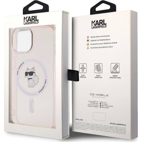 Karl Lagerfeld Karl Lagerfeld KLHMP15SHFCCNOP iPhone 15 / 14 / 13 6.1" różowy/pink hardcase IML Choupette MagSafe
