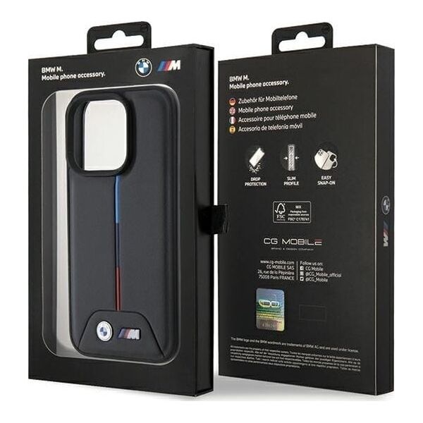 BMW Etui BMW BMHCP15L22PVTK Apple iPhone 15 Pro hardcase Quilted Tricolor czarny/black