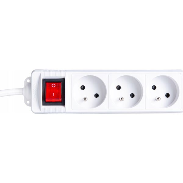 KELTIN Przedłużacz elektryczny – listwa zasilająca biała 3 gniazda 3m (40)