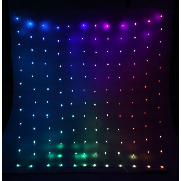 Lampki choinkowe Christmas decoration Lampki choinkowe kurtyna świetlna zew/wew 144 led rgb 120x120cm z pilotem multikolor