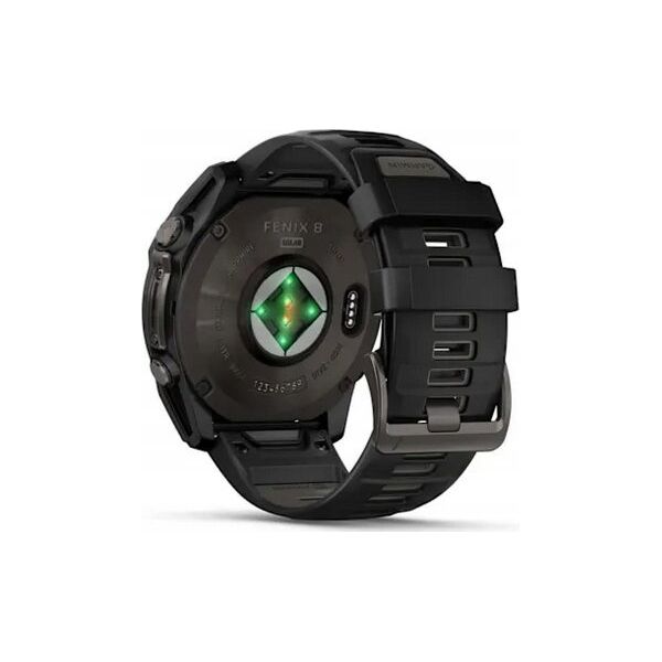 Zegarek sportowy Garmin Garmin fēnix® 8 – 51mm Solar Sapphire carbon gray DLC titanium with black/pebble gray silicone