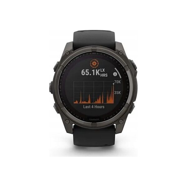 Zegarek sportowy Garmin Garmin fēnix® 8 – 51mm Solar Sapphire carbon gray DLC titanium with black/pebble gray silicone