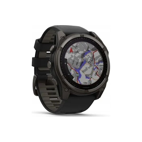 Zegarek sportowy Garmin Garmin fēnix® 8 – 51mm Solar Sapphire carbon gray DLC titanium with black/pebble gray silicone
