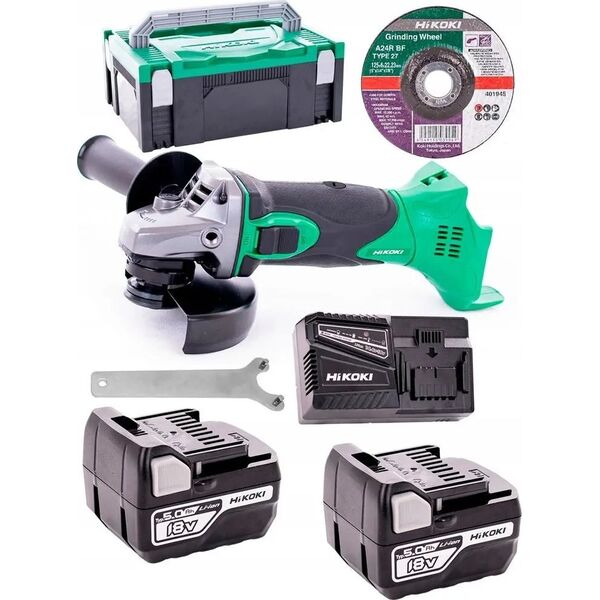 Szlifierka Hikoki HIKOKI.ANGLE GRINDER. 18V 125 G18DSL2 2x5.0Ah HITSYSTEM ...