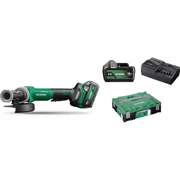 Szlifierka Hikoki HIKOKI.ANGLE GRINDER. 18V G1813DFWQZ 125mm 2x5.0Ah BL HITSYSTEM DEAD SWITCH