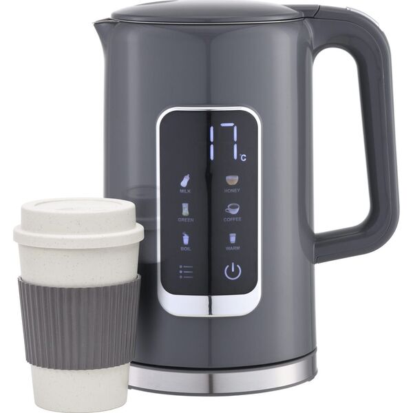 Czajnik Platinet PLATINET CZAJNIK KETTLE LCD DISPLAY 1,7L 5 TEMPERATURE SETTINGS + 450 ML TRAVEL MUG, GREY [45978]