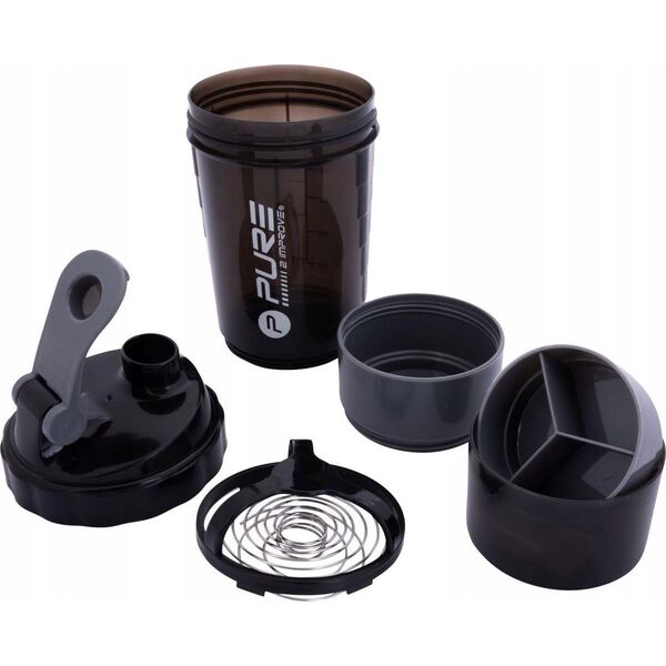 Victoria Sport BIDON FITNESS SHAKER 500ML BLACK/GREY PURE 2 IMPROVE