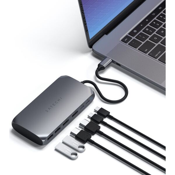 Stacja/replikator Satechi SATECHI USB-C Multimedia Adapter M1 Space Gray | MacBook Pro