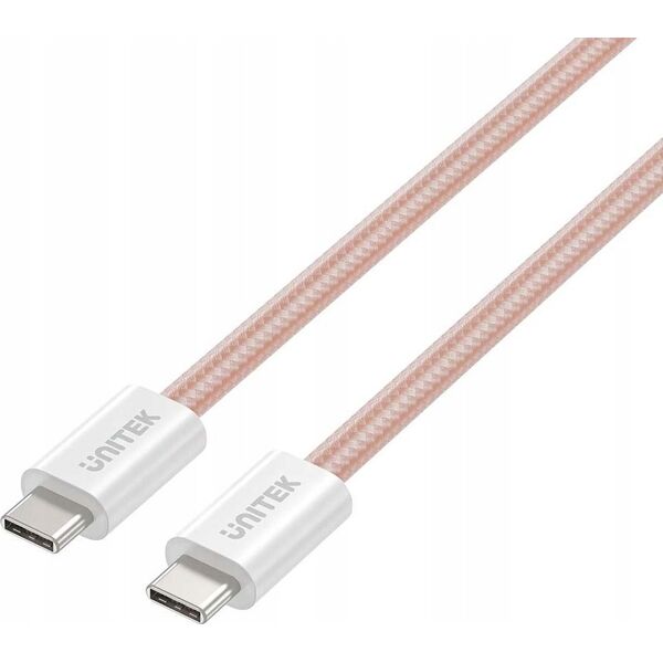 Kabel USB Unitek Kabel zwijany magnetycznie Unitek USB C PD 100W różowy 1m