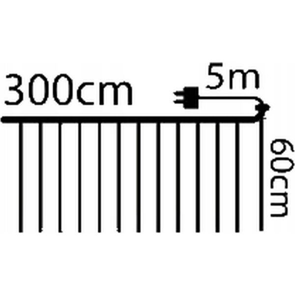 Lampki choinkowe CORTINA LAMPKI CHOINKOWE KURTYNA ŚWIETLNA ZEW/WEW 120 LED 300X60CM Z PILOTEM CIEPŁY BIAŁY