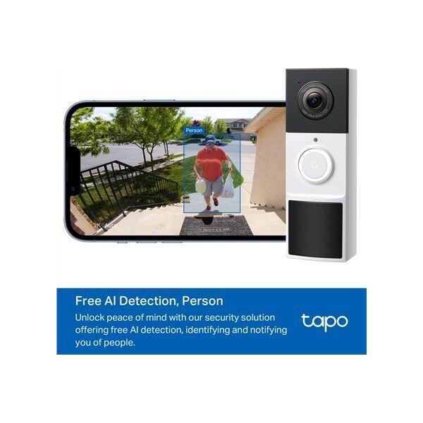 TP-LINK Video Doorbell Camera | Tapo D210 | 3 MP | 1.18mm/F1.8 | IP65 | H.264 | Micro SD, Max. 512 one size