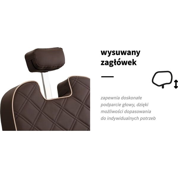 Fotel Barberski Carlos Brązowy