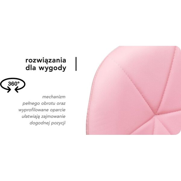 Taboret kosmetyczny QS-06G złoto różowy