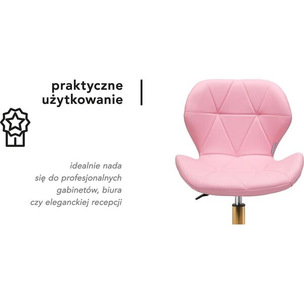 Taboret kosmetyczny QS-06G złoto różowy