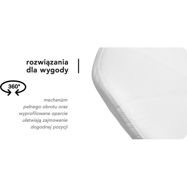 Taboret kosmetyczny QS-06B czarno biały